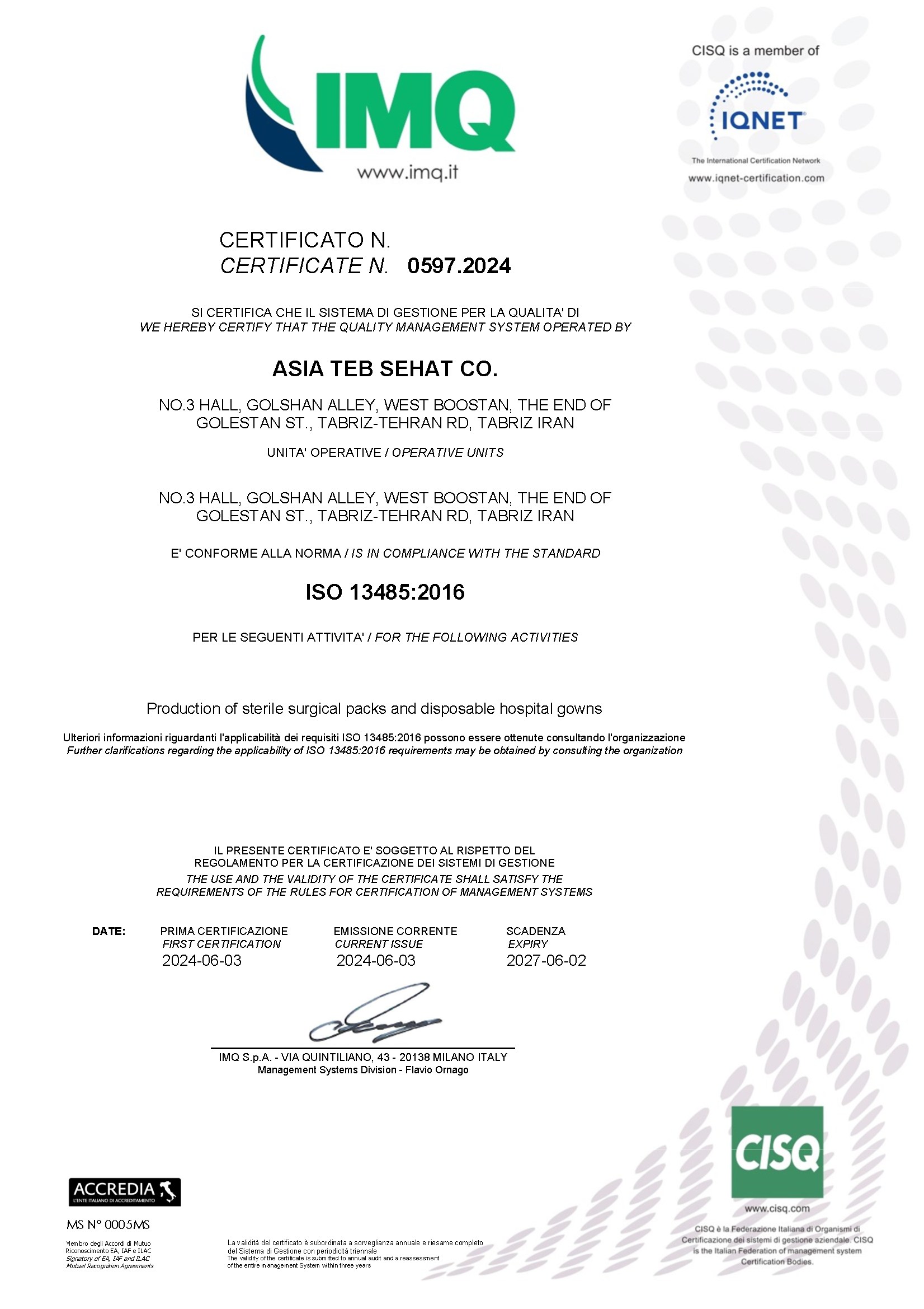 ISO 13485:2016 - Page 1